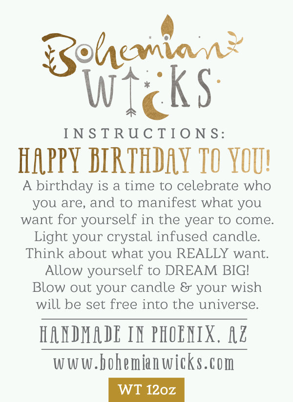 Birthday Magic - Lemongrass - 2-Wick Candle with Quartz Crystal