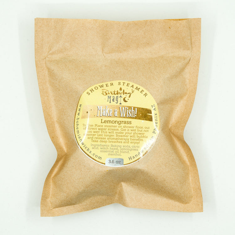 Birthday Magic Shower Steamer - Lemongrass - For Awaking the Senses, Uplifting and Rejuvenation