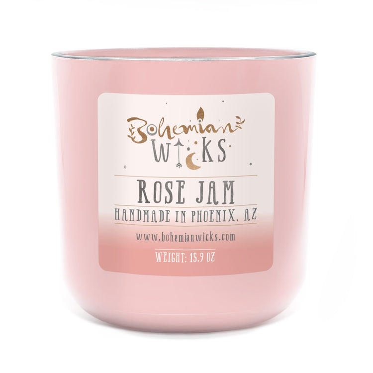 Bohemian Bliss Jar <br>Rose Jam <br>2-Wick